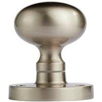 Loops PAIR Mushroom Mortice Door Knob Half Sprung 52mm Diameter Satin Nickel in Metallics