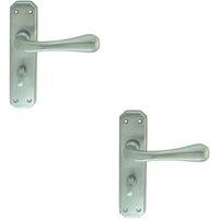 Loops 2x PAIR Heavy Duty Handle on Angular Bathroom Backplate 180 x 40mm Satin Chrome