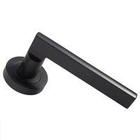 Loops PAIR Straight Plinth Mounted Handle on Round Rose Concealed Fix Matt Black