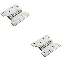 Loops 2x PAIR 101.6 x 101.6 x 3mm Parliament Hinge Stainless Steel Internal Door in Metallics