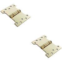 Loops 2x PAIR 101.6 x 152 x 3.5mm Parliament Hinge Stainless Brass Internal Door in Metallics