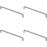 Loops 4x Round D Bar Pull Handle 469 x 19mm 450mm Fixing Centres Satin Stainless Steel in Metallics