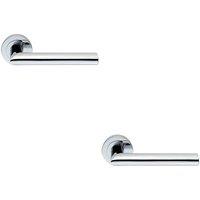 Loops 2x PAIR Straight Mitred Bar Handle on Round Rose Concealed Fix Polished Chrome