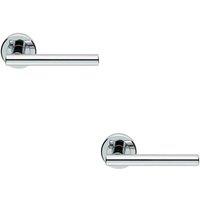 Loops 2x PAIR Straight T Bar Handle on Round Rose Concealed Fix Polished Chrome