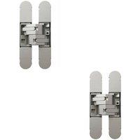 Loops 2x 160 x 32mm Concealed Heavy Duty Hinge Fits Unrebated Doors Champagne