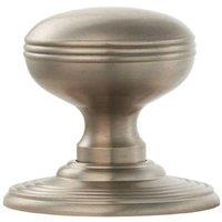 Loops PAIR Textured Mortice Door Knob 70mm Diameter Concealed Rose Satin Nickel in Metallics