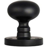 Loops PAIR Mushroom Mortice Door Knob Half Sprung 52mm Diameter Matt Black