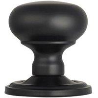 Loops PAIR Mushroom Mortice Door Knob 59mm Dia Concealed Rose Matt Black