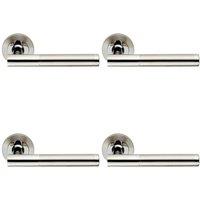 Loops 4x PAIR Round Bar Handle on Round Rose Concealed Fix Polished & Satin Steel in Metallics