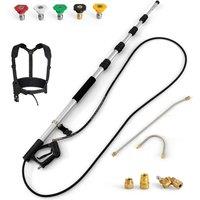 Costway 5M Telescoping Wand for Pressure Washers 4000PSI Commercial Grade Extension Wand in Black