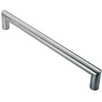 Loops 30mm Mitred Pull Door Handle 450mm Fixing Centres Satin Stainless Steel in Metallics