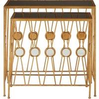 Orsina Durable Set Of 2 Rectangular Console Tables, Stylish Hallway Table, Easily Maintained Modern Console Table in Gold