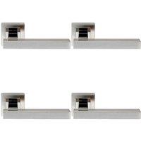 Loops 4x PAIR Square Cut Straight Bar Handle Concealed Fix Polished & Satin Steel in Metallics