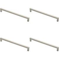 Loops 4x Square Mitred Door Pull Handle 469 x 19mm 450mm Fixing Centres Satin Steel in Metallics