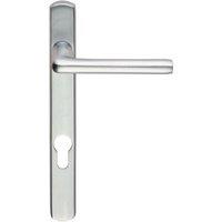 Loops PAIR Straight Lever on Narrow Euro Lock Backplate 220 x 26mm Satin Chrome