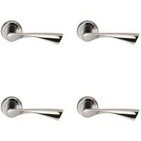 Loops 4x PAIR Angular Twisted Handle on Round Rose Concealed Fix Polished Chrome