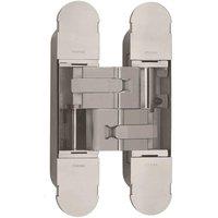 Loops 160 x 32mm Concealed Heavy Duty Hinge Fits Unrebated Doors Polished Nickel in Metallics