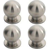 Loops 4x Small Solid Ball Cupboard Door Knob 30mm Dia Stainless Steel Cabinet Handle in Metallics