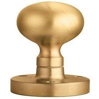 Loops PAIR Mushroom Mortice Door Knob Half Sprung 52mm Diameter Satin Brass in Metallics