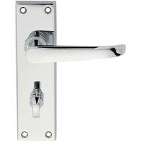 Loops PAIR Straight Victorian Lever on Bathroom Backplate 150 x 42mm Polished Chrome