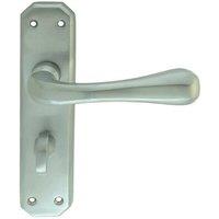 Loops PAIR Heavy Duty Handle on Angular Bathroom Backplate 180 x 40mm Satin Chrome