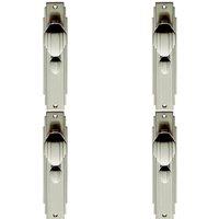 Loops 4x PAIR Line Detailed Door Knob on Bathroom Backplate 205 x 45mm Satin Nickel in Metallics