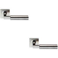Loops 2x PAIR Square Cut Mitred Bar Handle Concealed Fix Polished & Satin Steel in Metallics