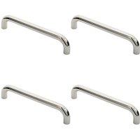 Loops 4x Round D Bar Pull Handle 325 x 25mm 300mm Fixing Centres Bright Steel in Metallics