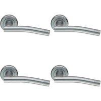 Loops 4x PAIR Round Bar Handle with Arch Concealed Fix Round Rose Satin Chrome