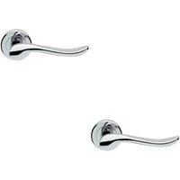 Loops 2x PAIR Scroll Shaped Lever Handle on Round Rose Concealed Fix Polished Chrome