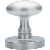 Loops PAIR Large Oval Mortice Door Knob 61mm Diameter Satin Chrome Door Handle