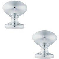 Loops 2x 57mm OCTAGONAL Centre Door Knob Victorian Polished Chrome Outdoor Handle