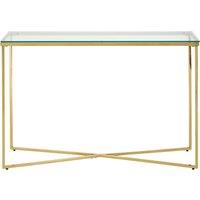 Orsina Versatile Finish Cross Base Console Table, Contemporary Hallway Table, Functional Table For Livingroom in Gold