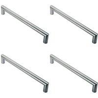 Loops 4x 30mm Mitred Pull Door Handle 450mm Fixing Centres Satin Stainless Steel in Metallics