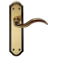 Loops PAIR Spiral Sculpted Handle on Latch Backplate 180 x 48mm Florentine Bronze