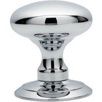 Loops PAIR Large Rounded Mortice Door Knob 65mm Diameter Polished Chrome