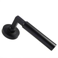 Loops PAIR Straight Round Bar Handle on Round Rose Concealed Fix Matt Black