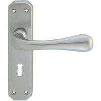 Loops PAIR Heavy Duty Handle on Angular Lock Backplate 180 x 40mm Satin Chrome