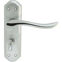 Loops PAIR Curved Handle on Sculpted Bathroom Backplate 180 x 48mm Chrome