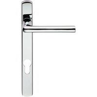 Loops PAIR Straight Lever on Narrow Euro Lock Backplate 220 x 26mm Polished Chrome
