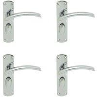 Loops 4x Arched Lever on Bathroom Backplate Door Handle 170 x 42mm Polished Chrome