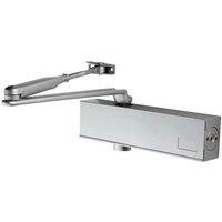 Loops Heavy Duty Overhead Door Closer with Backcheck Variable Power Size 2 6 Silver in Metallics
