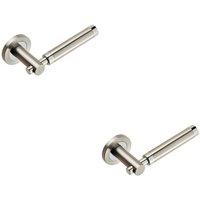 Loops 2x PAIR Sectional Round Bar Lever Concealed Fix Round Rose Polished Satin Steel in Metallics
