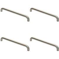 Loops 4x Round D Bar Pull Handle 480 x 30mm 450mm Fixing Centres Satin Steel in Metallics