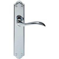 Loops PAIR Curved Handle on Long Latch Backplate 245 x 45mm Polished Chrome