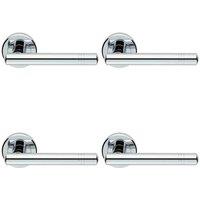 Loops 4x PAIR Round T Bar Handle with Ringed Design Concealed Fix Polished Chrome