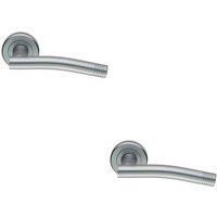 Loops 2x PAIR Round Bar Handle with Arch Concealed Fix Round Rose Satin Chrome