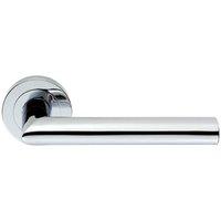 Loops PAIR Straight Mitred Bar Handle on Round Rose Concealed Fix Polished Chrome