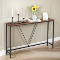 Pirlo Plush 120CM Wide Industrial Console Table Hallway Furniture in Brown