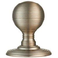 Loops PAIR Round Textured Mortice Door Knob 50mm Dia Satin Nickel Beehive Handle in Metallics